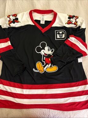 Mickey Mouse Black & Red Hockey-Style Long Sleeve Top